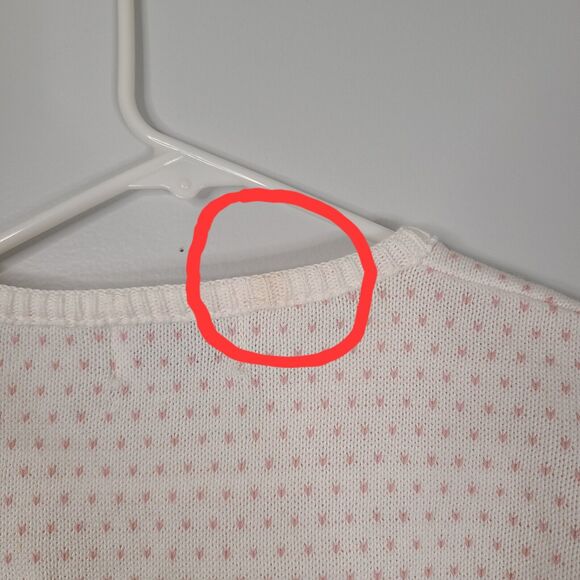 Vintage Frankenmuth Woolen Mill Sweater Small Pink Heart Fair Isle Cottagecore - Picture 12 of 12